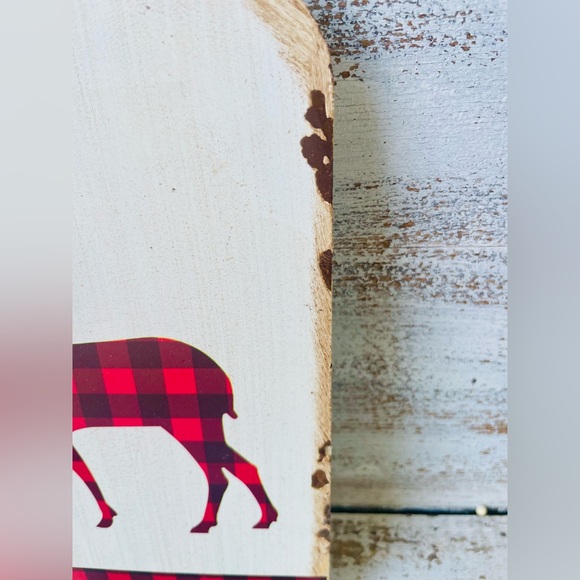*Distressed Metal Buffalo Check Deer Hanging Tag - Picture 9 of 13